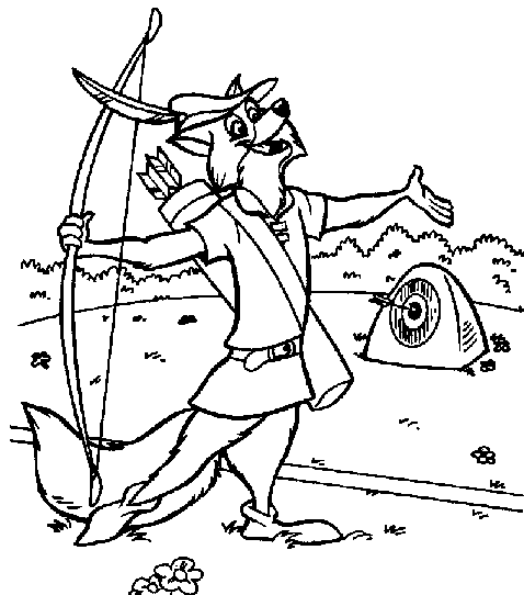 Plansa de colorat cu Robin Hood 4 6